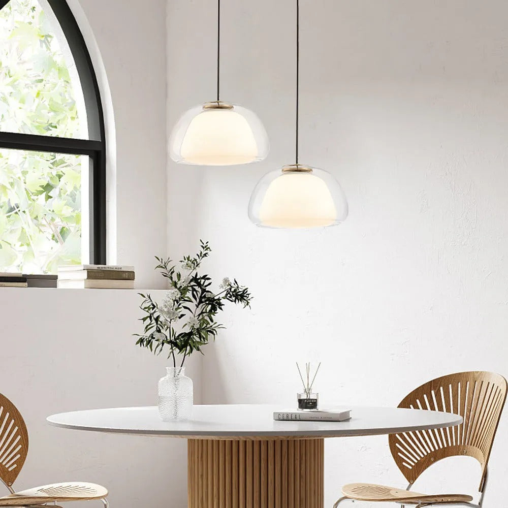 Valentina Modern LED Pendelleuchte Glas Metall Schlaf/Wohnzimmer