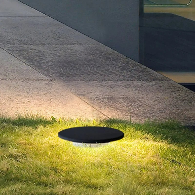 Ray Rund LED Außenleuchte Schwarz Garten/Flur/Terrasse Metall Rasenfläche Solarenergie