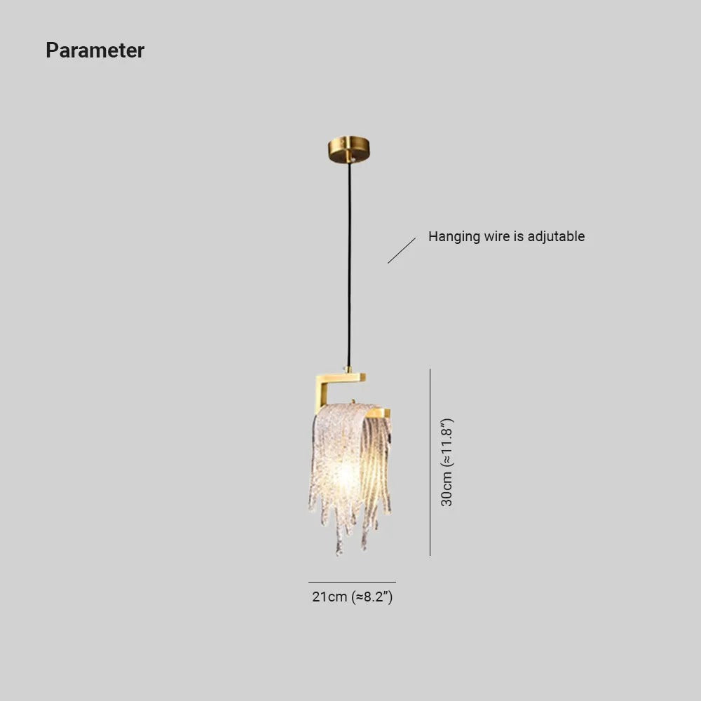 Kristy Modern Flowing Jelly Pendelleuchte, Gold, Kristall/Bronze