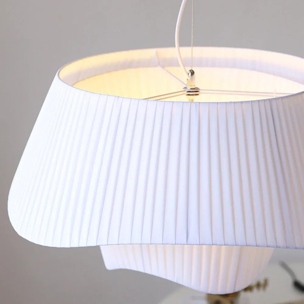 Ritta Modern LED Pendelleuchte WeißEsstisch/Wohn/Schlafzimmer änderbarStoff Durchmesser 50/60cm