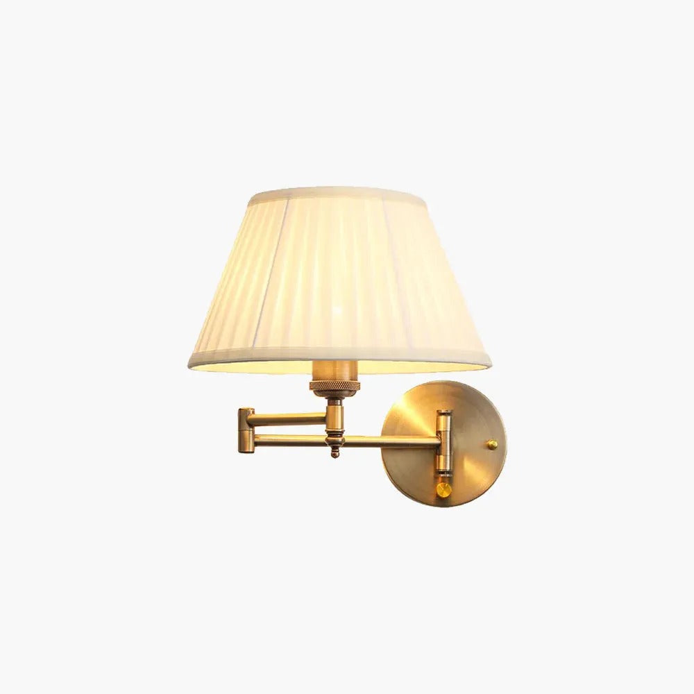 Arisha Vintage Wandleuchte Plissee, Weiß/Beige, Wohnzimmer, Stoff