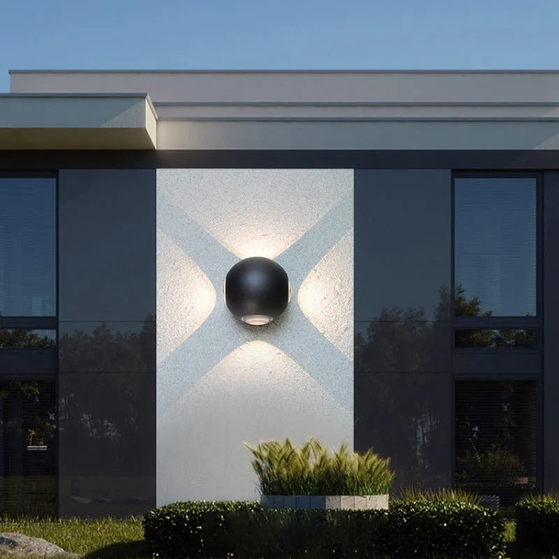 Ray Modern LED Wandleuchte Außen Schwarz Garten/Terrasse Metall