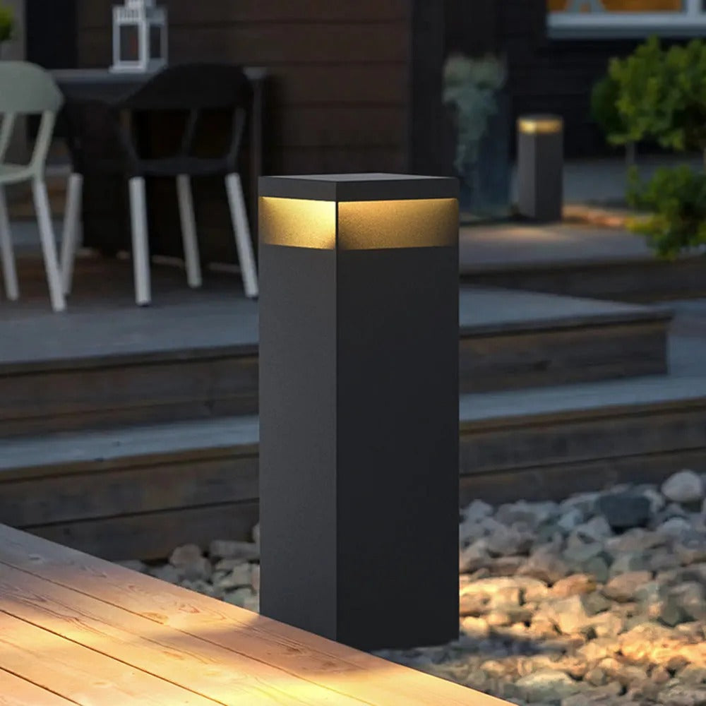 Ray Modern LED Rechteckig Solar Außenleuchte Schwarz Garten/Terrasse Metall
