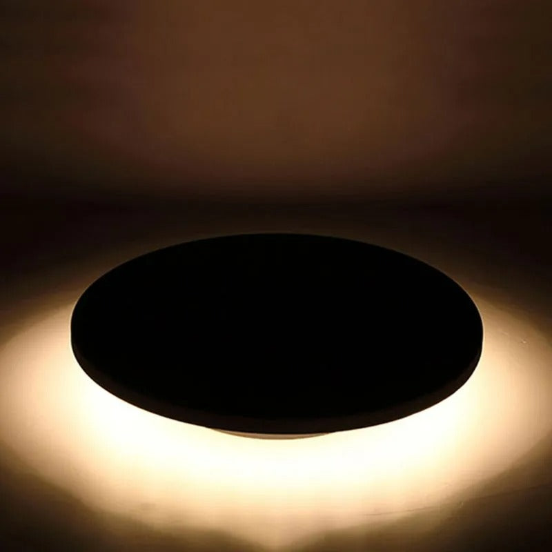 Ray Rund LED Außenleuchte Schwarz Garten/Flur/Terrasse Metall Rasenfläche Solarenergie