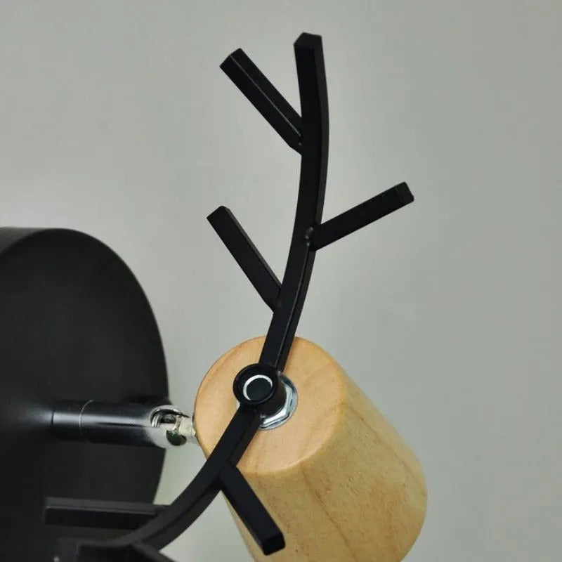 Muto Modern Antler LED Wandleuchte Schwarz Weiß Schlafzimmer/Badezimmer Metall Holz Glas