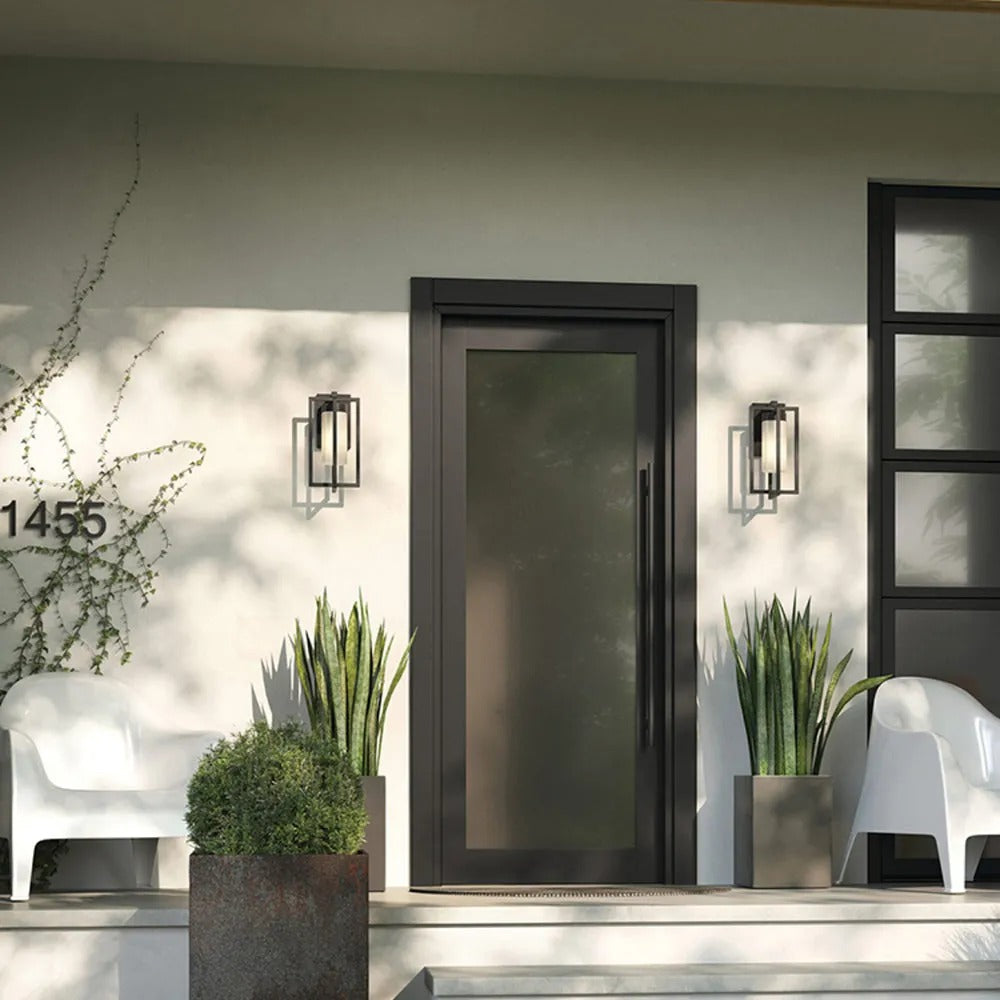 Ray Modern Rechteckig LED Wandleuchte Außen Zäunen/Toren/TerrassenSchwarz Metall 57CM Lang