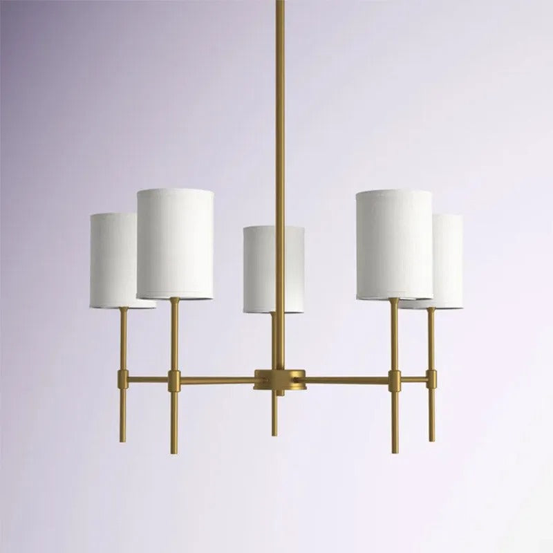 Silva Modern LED Kronleuchter Schwarz/Gold Metall/Textil Schlafzimmer/Wohnzimmer