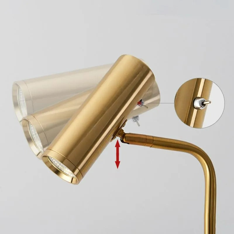 Arisha Modern/Minimalistisch Stehleuchte Vertikal, Schwarz/Weiß/Gold, Schlafzimmer, Metall