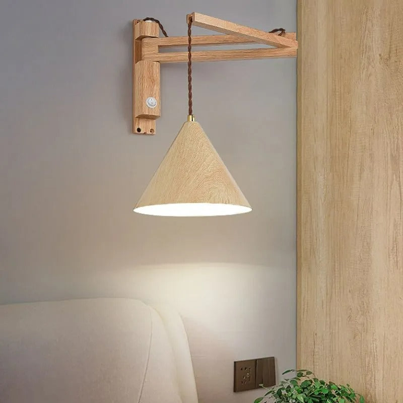 Muto Minimalistisch LED Verstellbare Wandleuchte Innen2 Farben Schlaf/Wohnzimmer Holz/Metall
