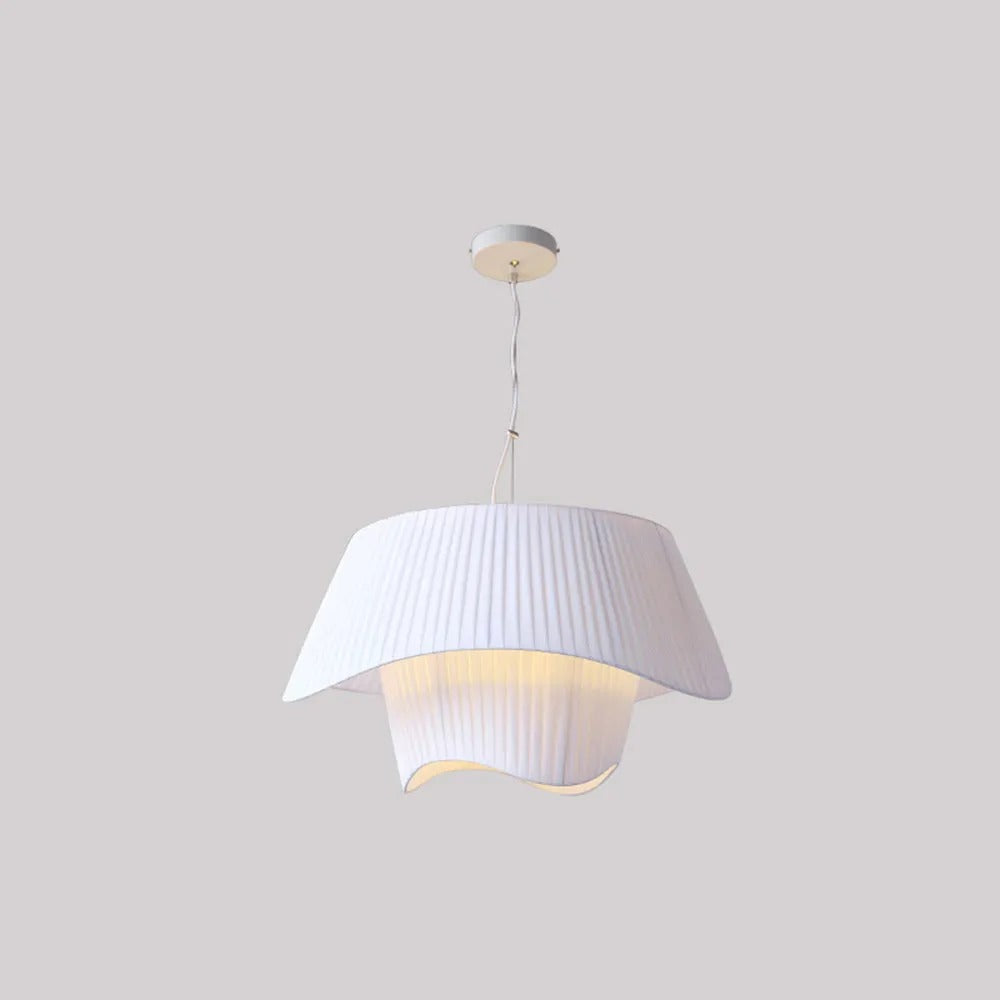 Ritta Modern LED Pendelleuchte WeißEsstisch/Wohn/Schlafzimmer änderbarStoff Durchmesser 50/60cm