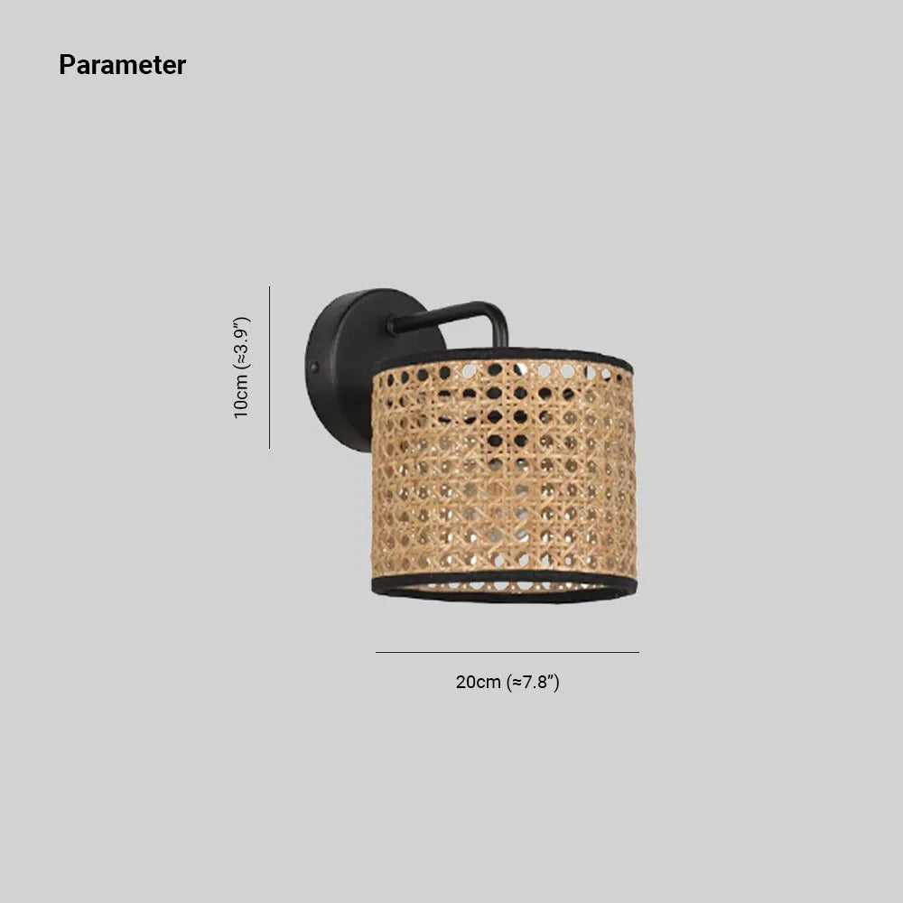 Ritta Wandleuchte,Innen, Rattan & Weidengeflecht, Schlafzimmer/Wohnzimmer