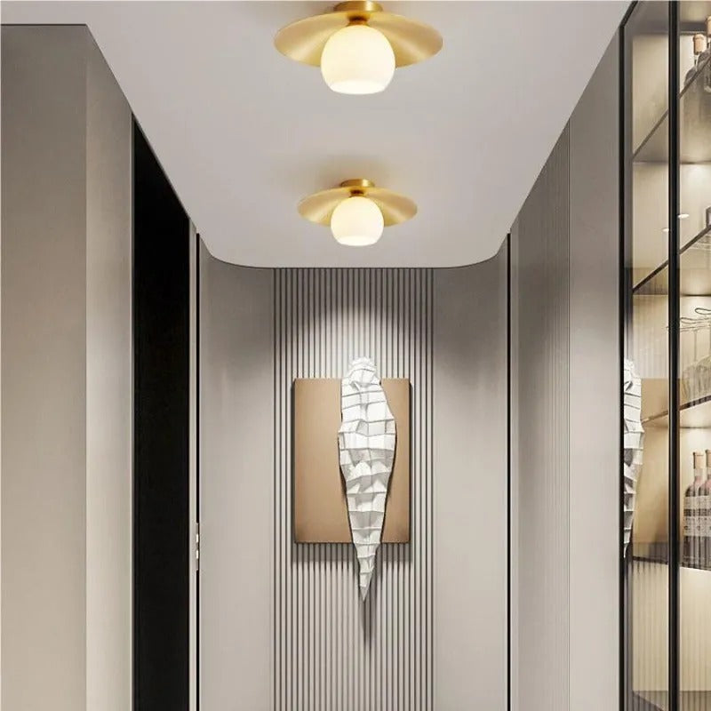 Arisha Modern LED Deckenleuchte Metall Glas Flur Wohnzimmer Küche
