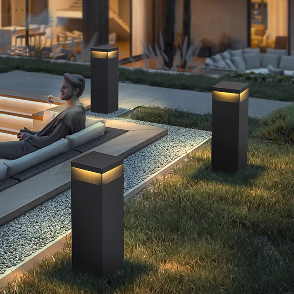 Ray Modern LED Rechteckig Solar Außenleuchte Schwarz Garten/Terrasse Metall