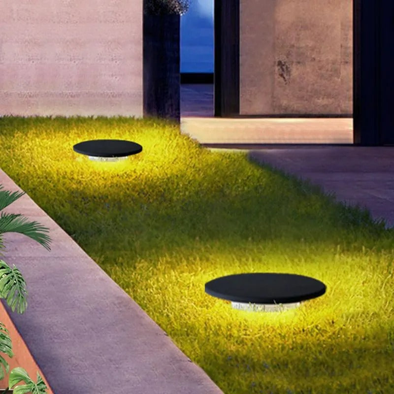 Ray Rund LED Außenleuchte Schwarz Garten/Flur/Terrasse Metall Rasenfläche Solarenergie