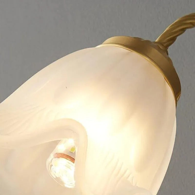 Arisha Retro LED Innenwandleuchte Gold Glas Schlaf Wohnzimmer