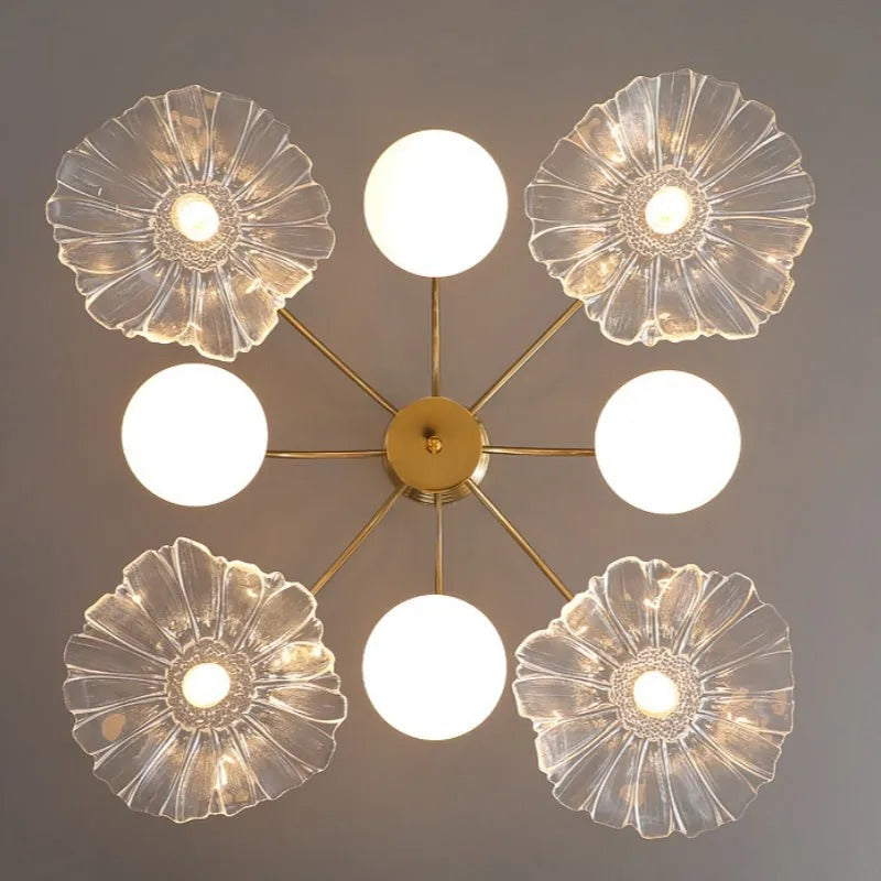Valentina Nordic LED Kronleuchter Gold Glas Wohn/Esszimmer/Schlafzimmer