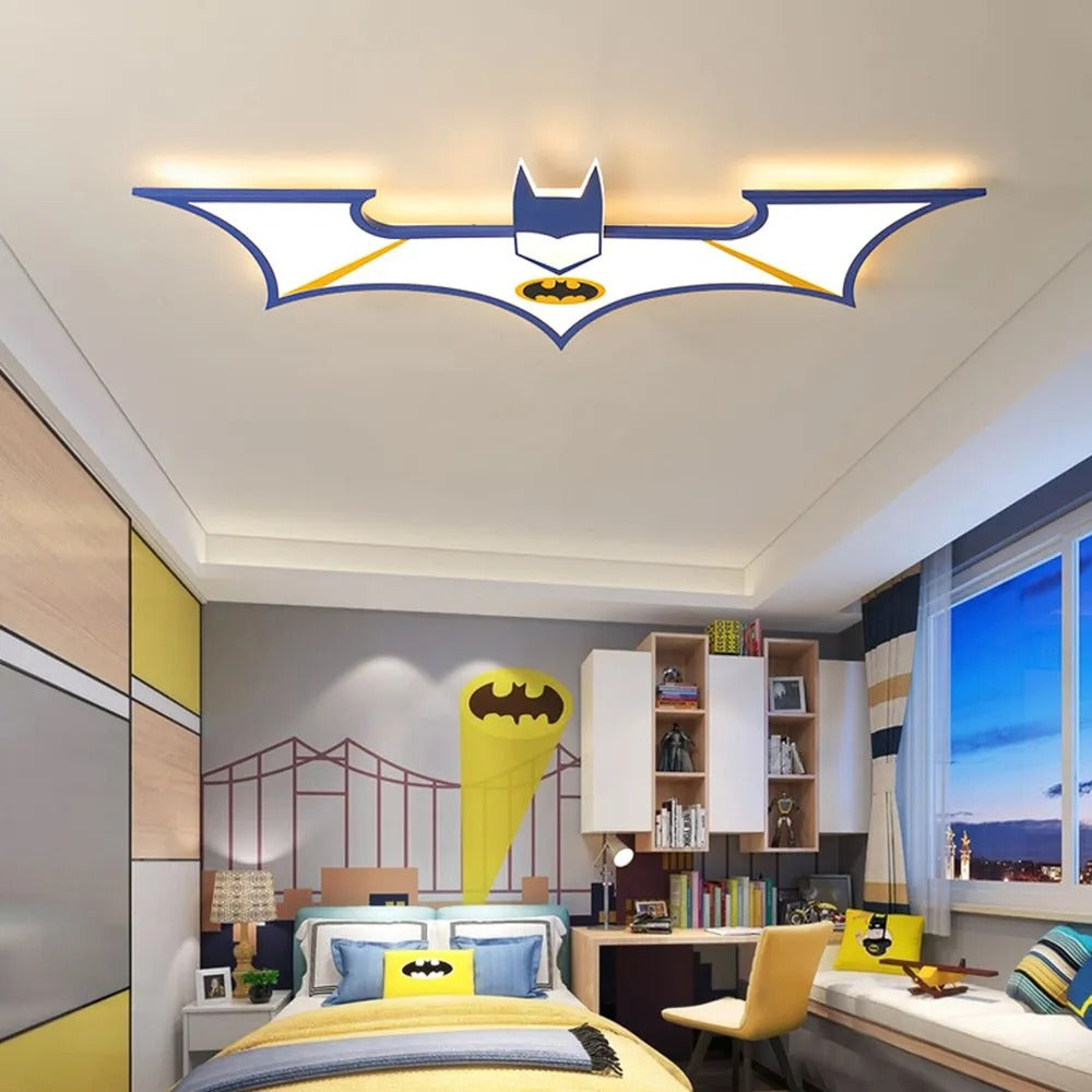 Aria LED Kindliche Fledermaus Acryl Deckenleuchte, Schwarz/Blau, Wohnzimmer