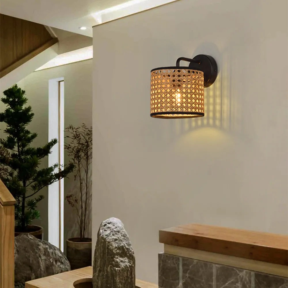Ritta Wandleuchte,Innen, Rattan & Weidengeflecht, Schlafzimmer/Wohnzimmer