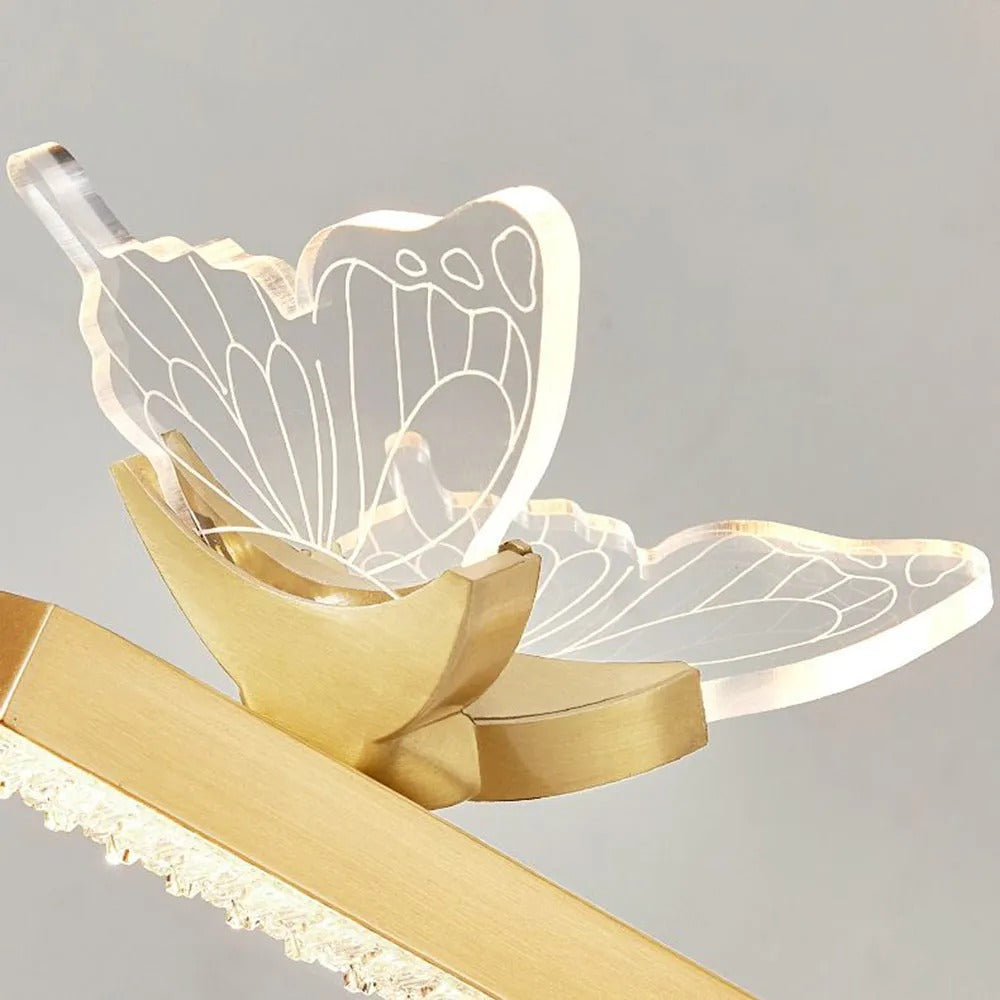Arisha Luxury Butterfly Linear Wandleuchte, Metall/Acryl, Gold