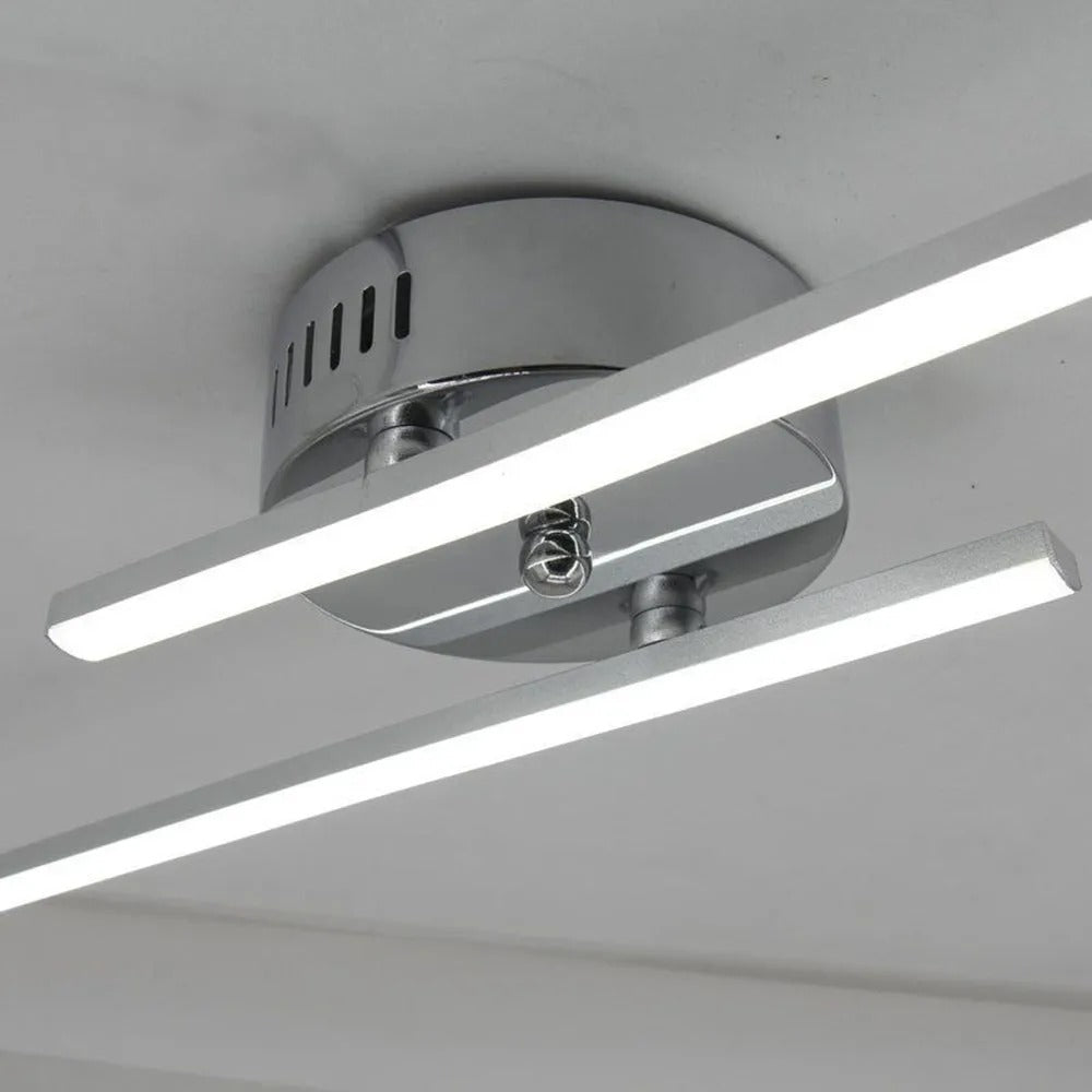 Arisha Modern Double Linear Metal Wandleuchte, Schwarz/Silber