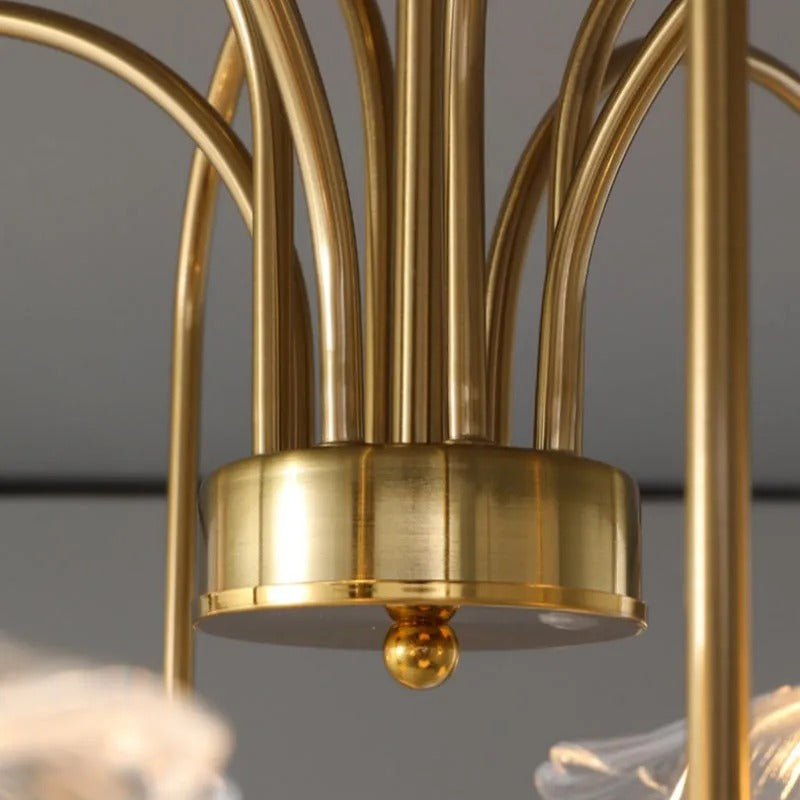 Valentina Nordic LED Kronleuchter Gold Glas Wohn/Esszimmer/Schlafzimmer