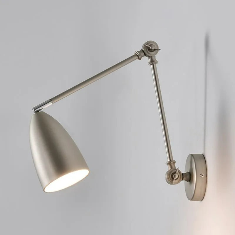 Silva Verstellbare Wandleuchte, Gewölbt, Schwarz/Weiß/Nickel, Wohnzimmer