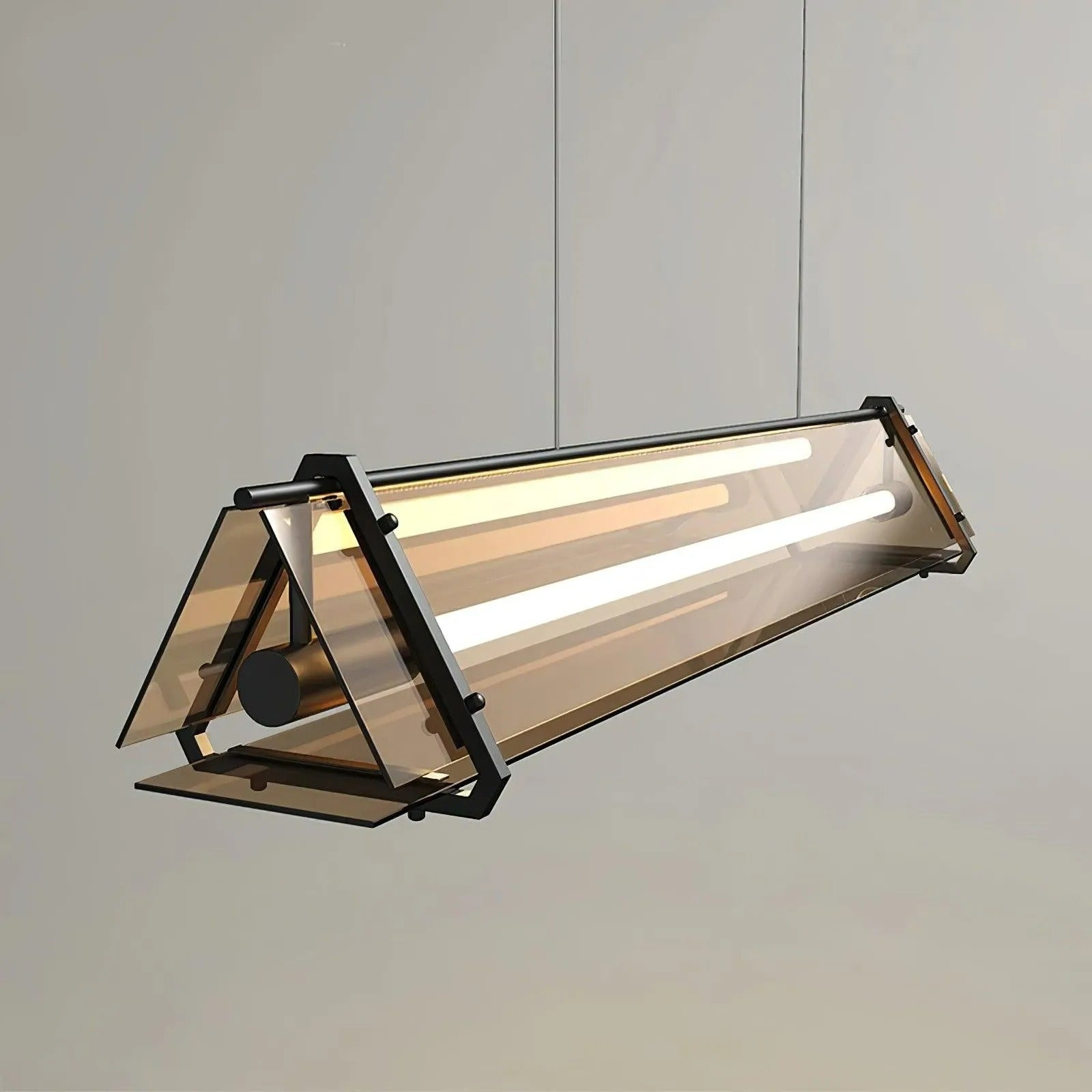 Arisha Industrielle LED Pendelleuchte Schlaf/Wohnzimmer Gold Glas