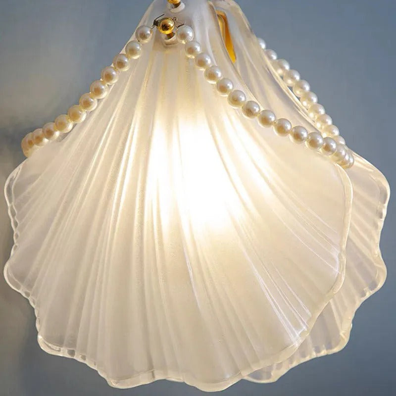 Modern Pendelleuchte Perlenmuschel Schlafzimmer, Weiß, Acryl Metall