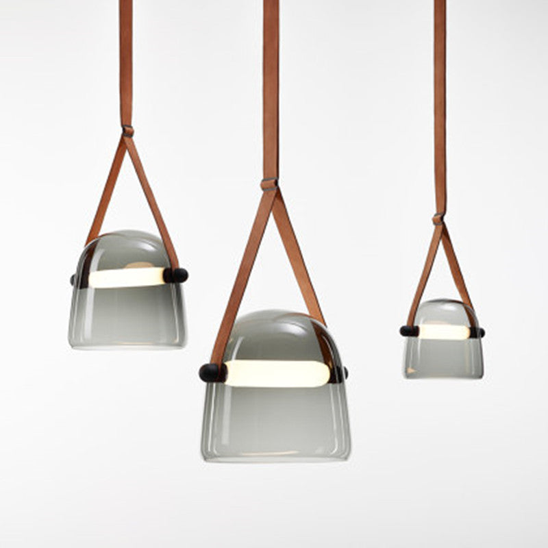 Ray Modern LED Pendelleuchte Kuppel Esstisch, Grau/Weiß, Glas