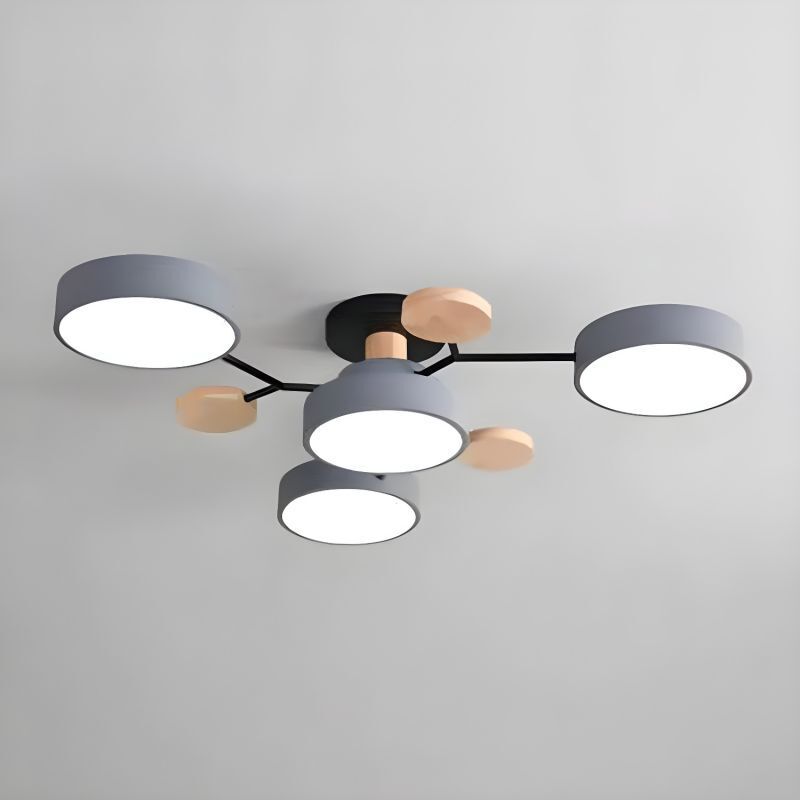 Arisha Geometrische Flush Mount Deckenleuchte Acryl/Holz Wohnzimmer