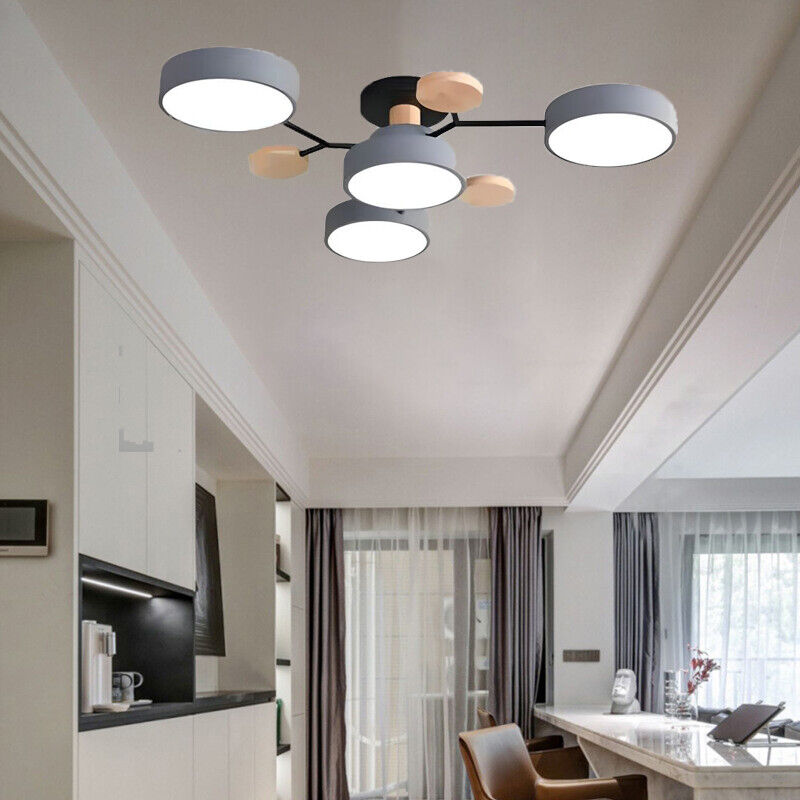 Arisha Geometrische Flush Mount Deckenleuchte Acryl/Holz Wohnzimmer