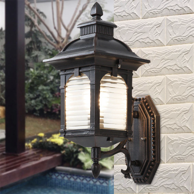 Silva Vintage LED Außenwandleuchte Glas/Metall Flur/Hof