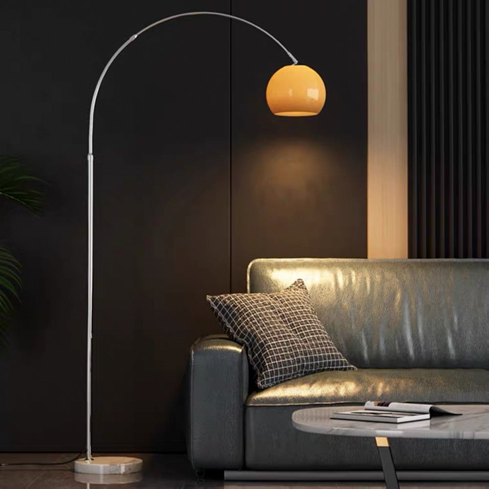 Mira Modern LED Stehlampe Orange/Weiß Wohn/Schlaf/Esszimmer Metall&Marmor&Acryl
