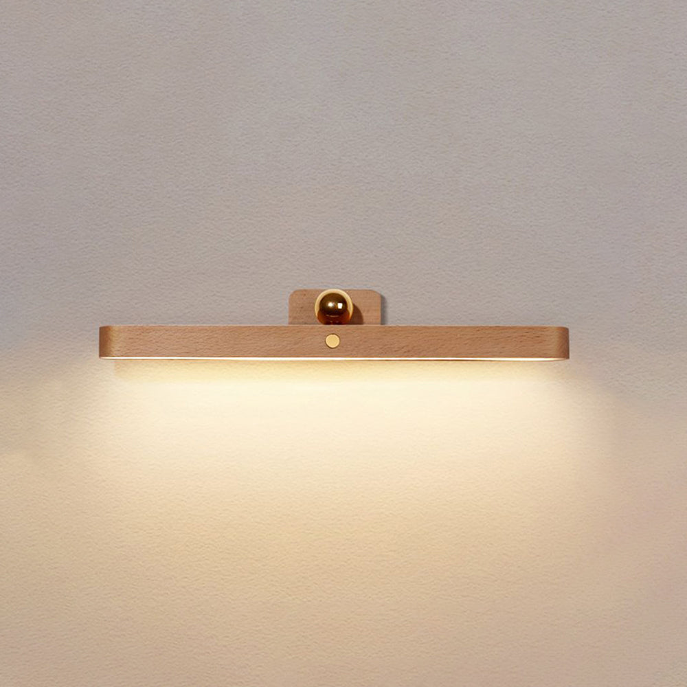 Muto LED Wandleuchte Innen Schlaf/Wohnzimmer Holz Acryl Metall Front-Spiegel