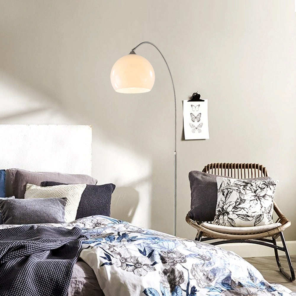 Mira Modern LED Stehlampe Orange/Weiß Wohn/Schlaf/Esszimmer Metall&Marmor&Acryl