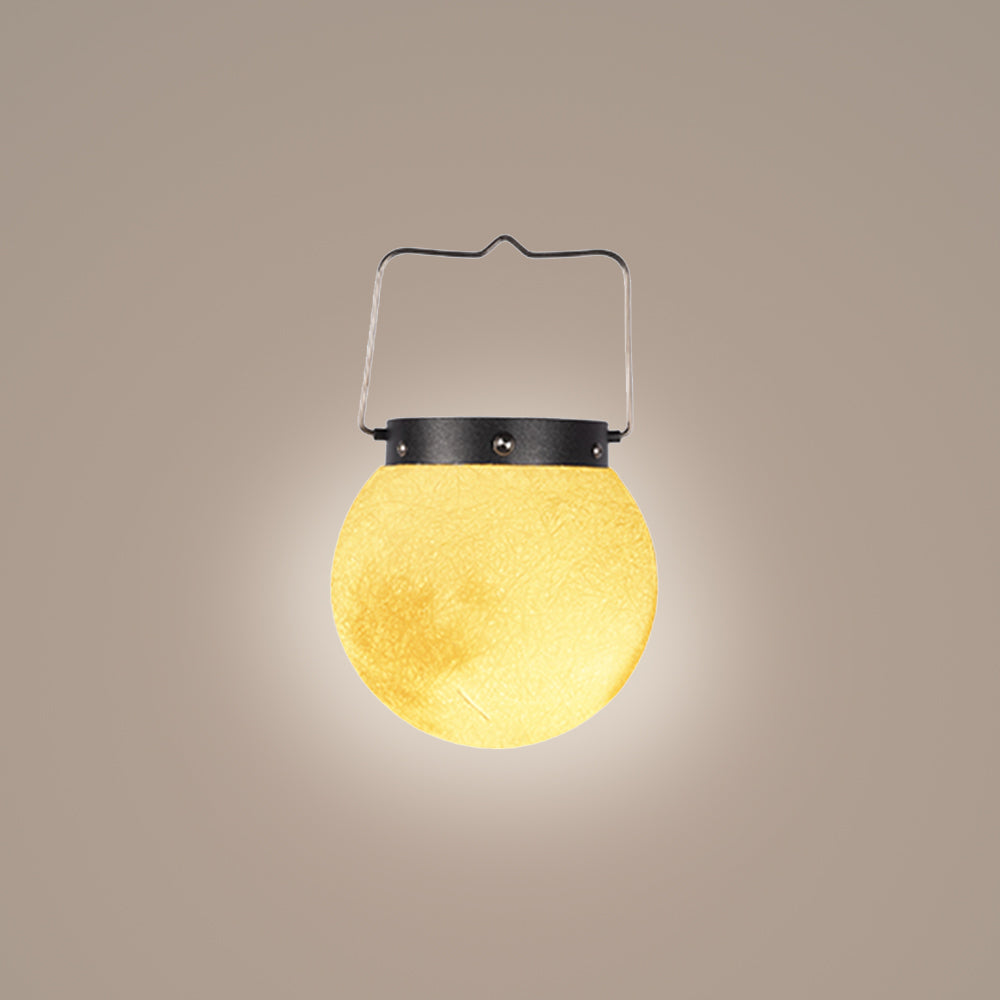 Aria Vintage Mond LED Pendelleuchte Solar Gold Garten/Flur/Balkon Metall Harz Fiberglas 3 Stil