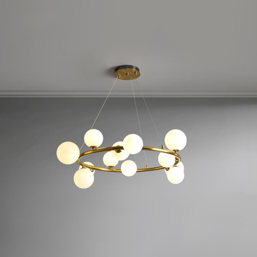 Valentina Modern Glaskugel LED Kronleuchter Gold/Schwarz Esstisch/Wohnzimmer Metall mit 3 größrn
