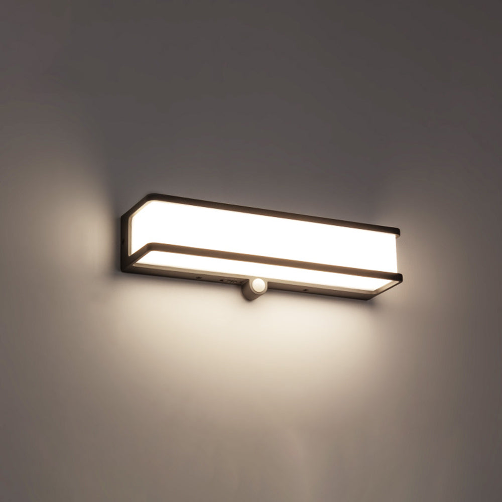 Ray Modern LED Außenwandleuchte Solar Schwarz/Weiß Flur/Balkon Acryl 3 Größen 10CM 15CM 35CM