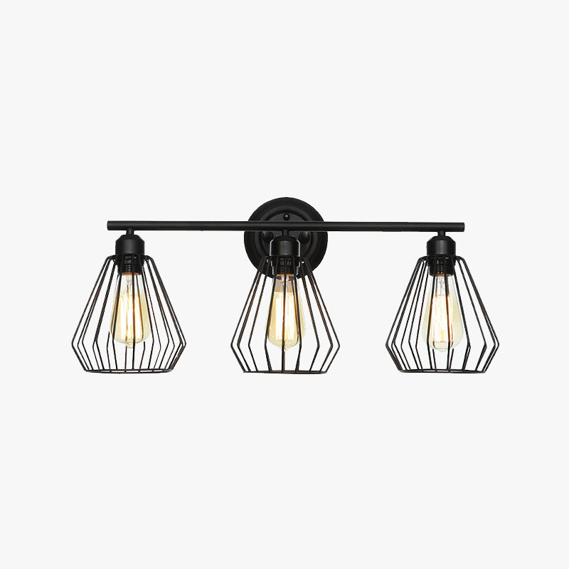 Silva Retro Industrie Wandleuchte 4 Stile,Arbeitszimmer/Esszimmer/Wohnzimme, Schwarz, Metall