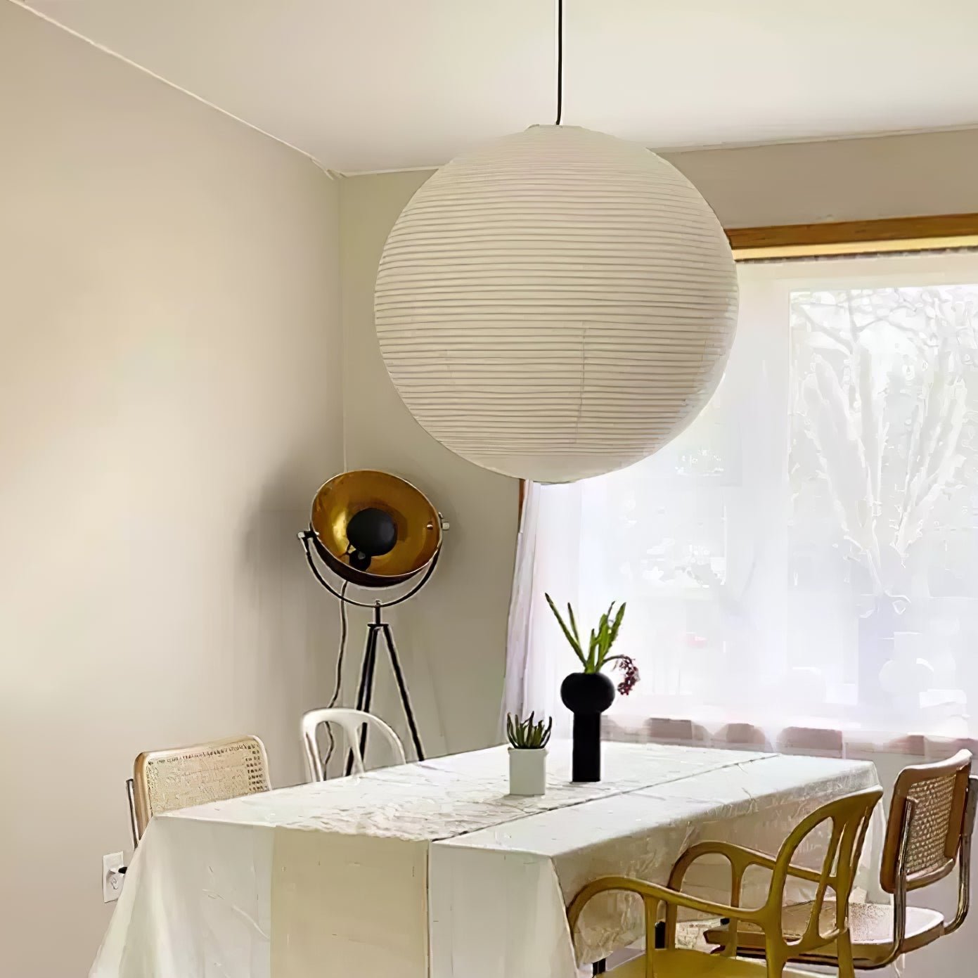 Solara Pendelleuchte Bambus Washi Papier Rund-Letslighting