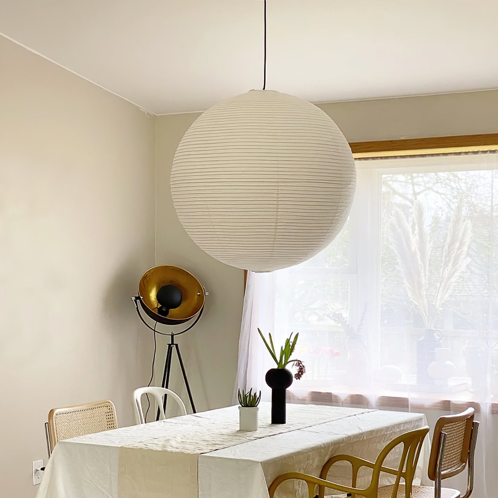 Solara Pendelleuchte Bambus Washi Papier Rund-Letslighting