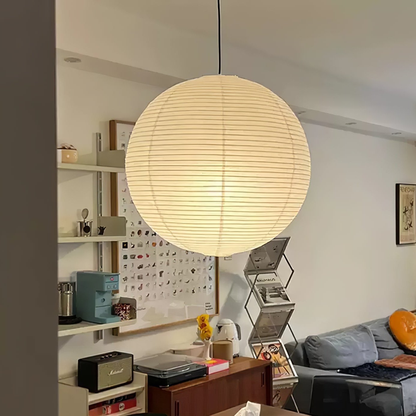 Solara Pendelleuchte Bambus Washi Papier Rund-Letslighting