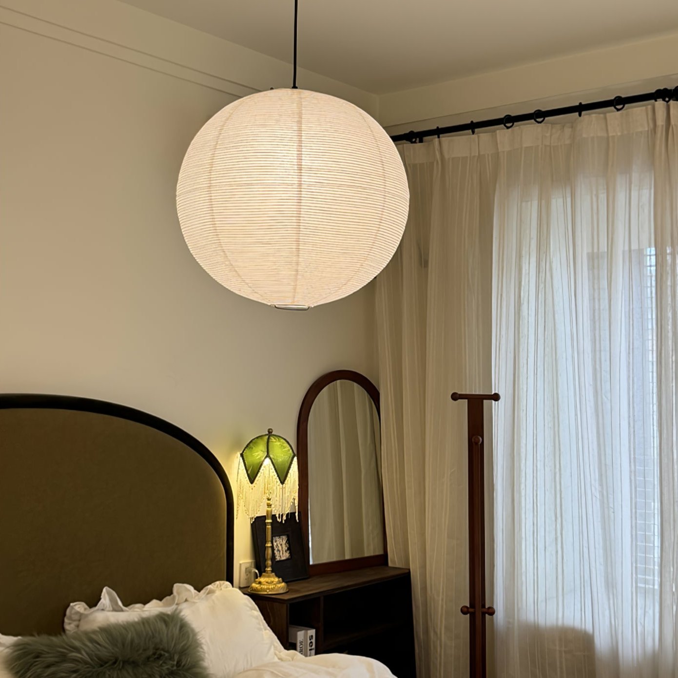 Solara Pendelleuchte Bambus Washi Papier Rund-Letslighting