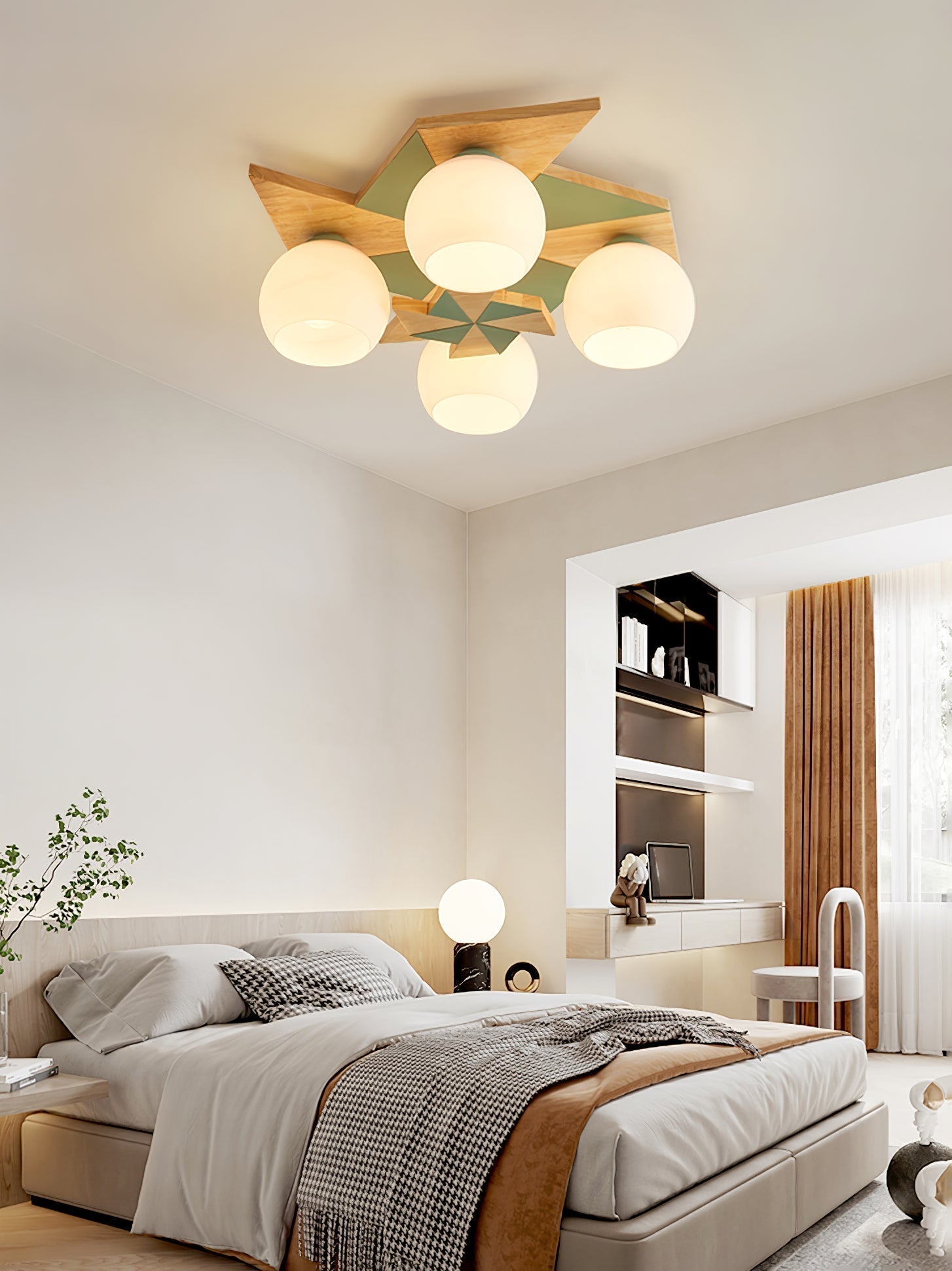 Ewooda Holz Decke Lampe-Letslighting