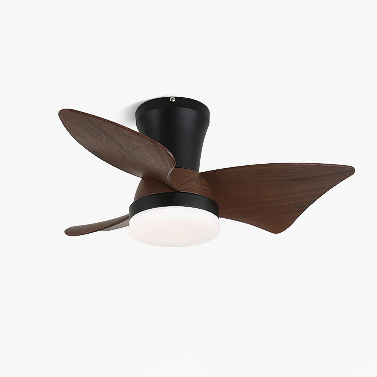 Luvora minimalistischer Holz-Deckenventilator mit Licht, Vorderansicht
