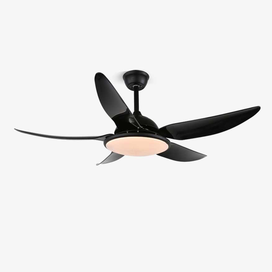 Aquila Moderner Deckenventilator mit Licht in Schwarz