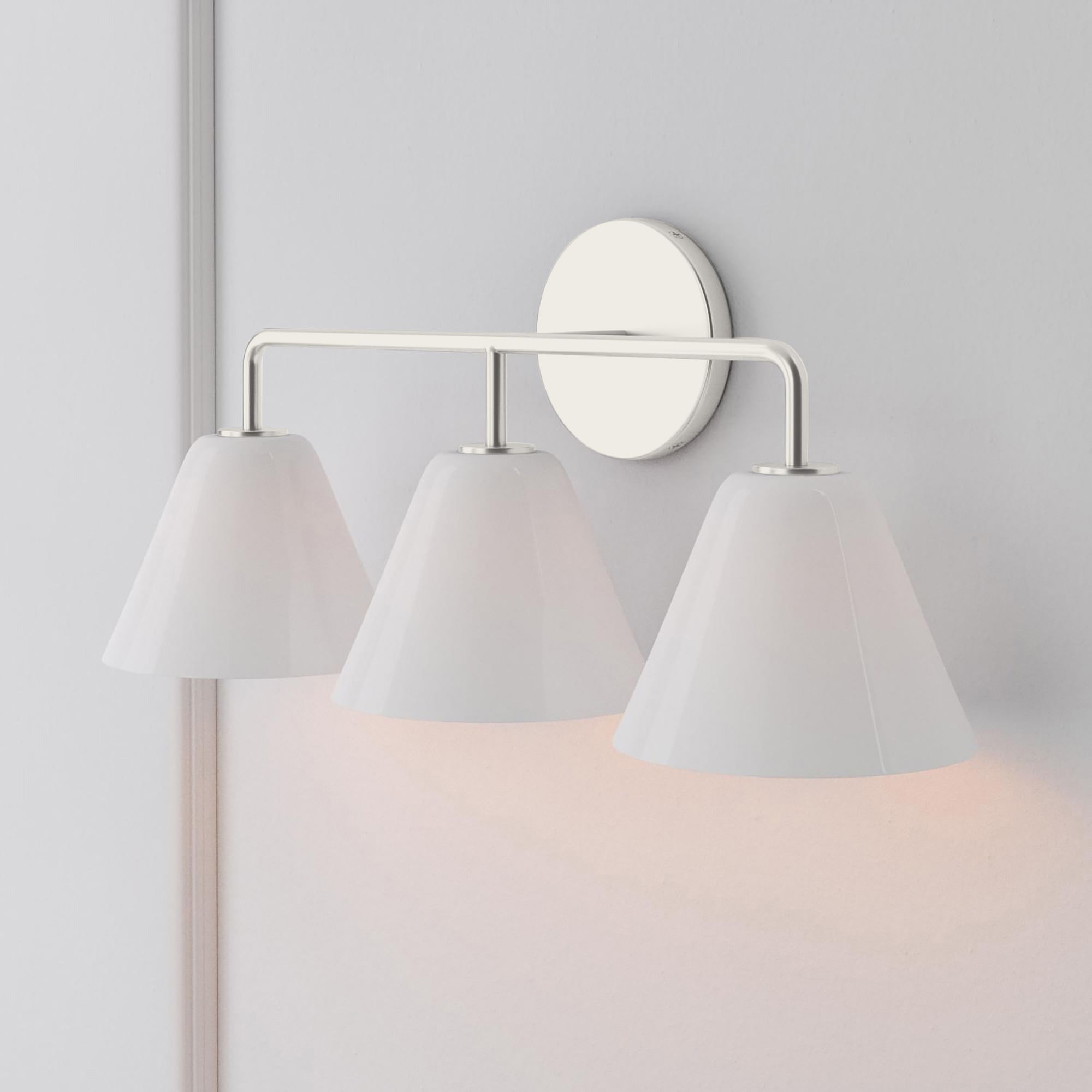 Conica Messing-Wandleuchte – Glas-Wandlampe für Flur und Schlafzimmer