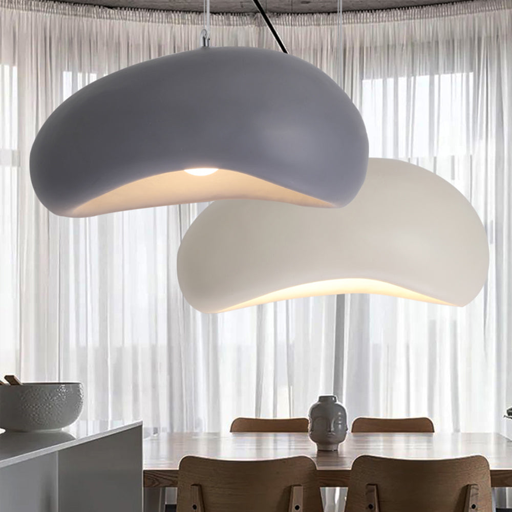 Avi Minimalistische LED Pendelleuchte Weiß/Holz Wohn/Esszimmer