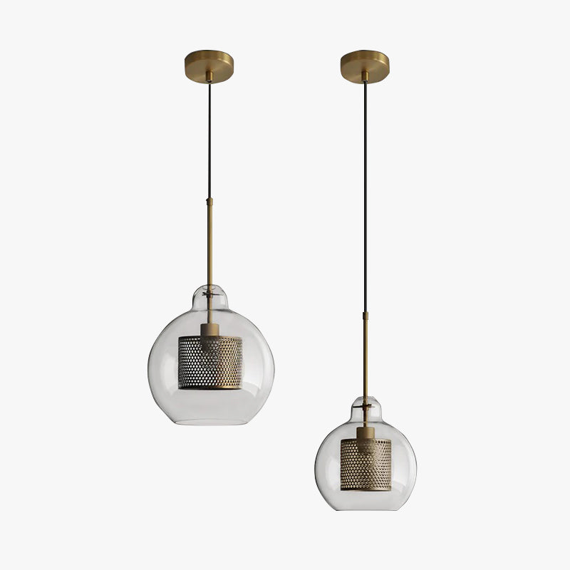 Valentina Industrie LED Pendelleuchte, Glas, Kugel, Esszimmer