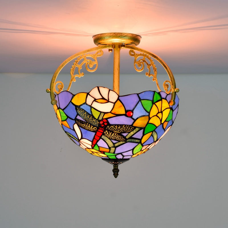 Arisha Vintage Acryl Flush Mount Deckenleuchte Multicolour Metall Glas